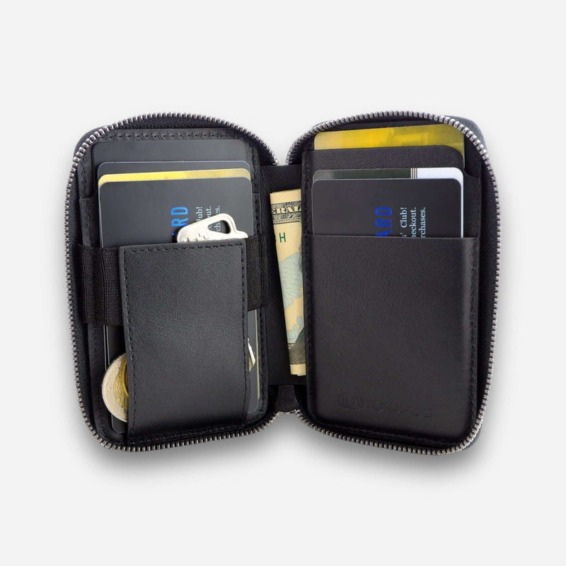 RFID мъжки мини портфейл - естествена кожа - змийско око interior
