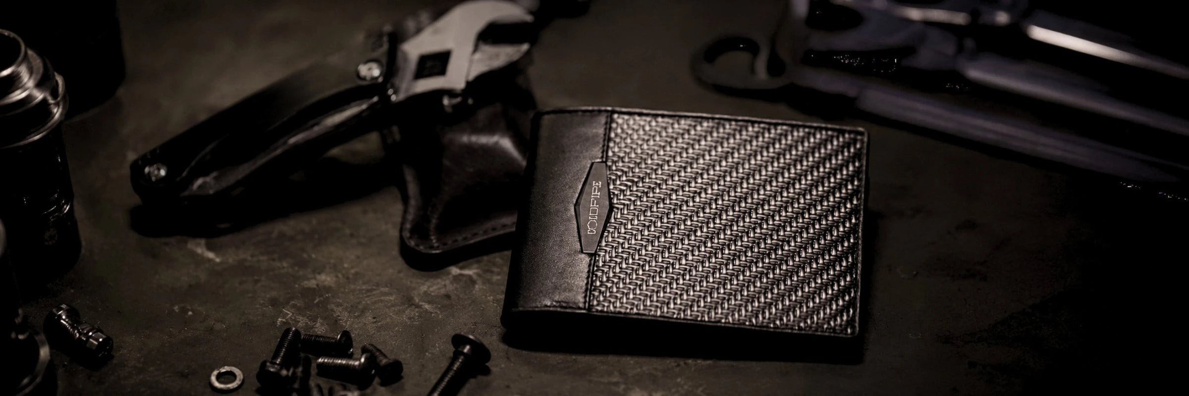 ColdFire carbon fiber wallet with precision tools - engineered carry, handcrafted in Plovdiv